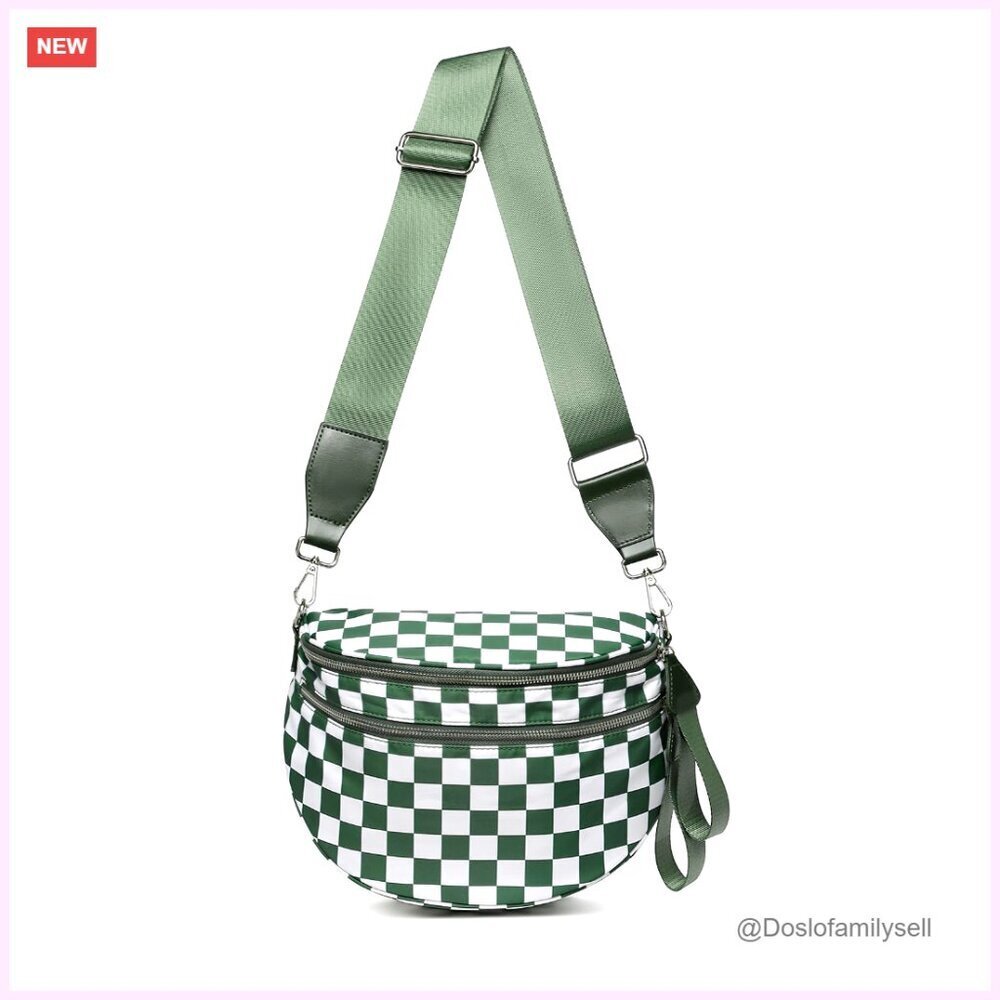 Large RFID Crossbody Bag, Adjustable Strap, Water-Resistant Nylon